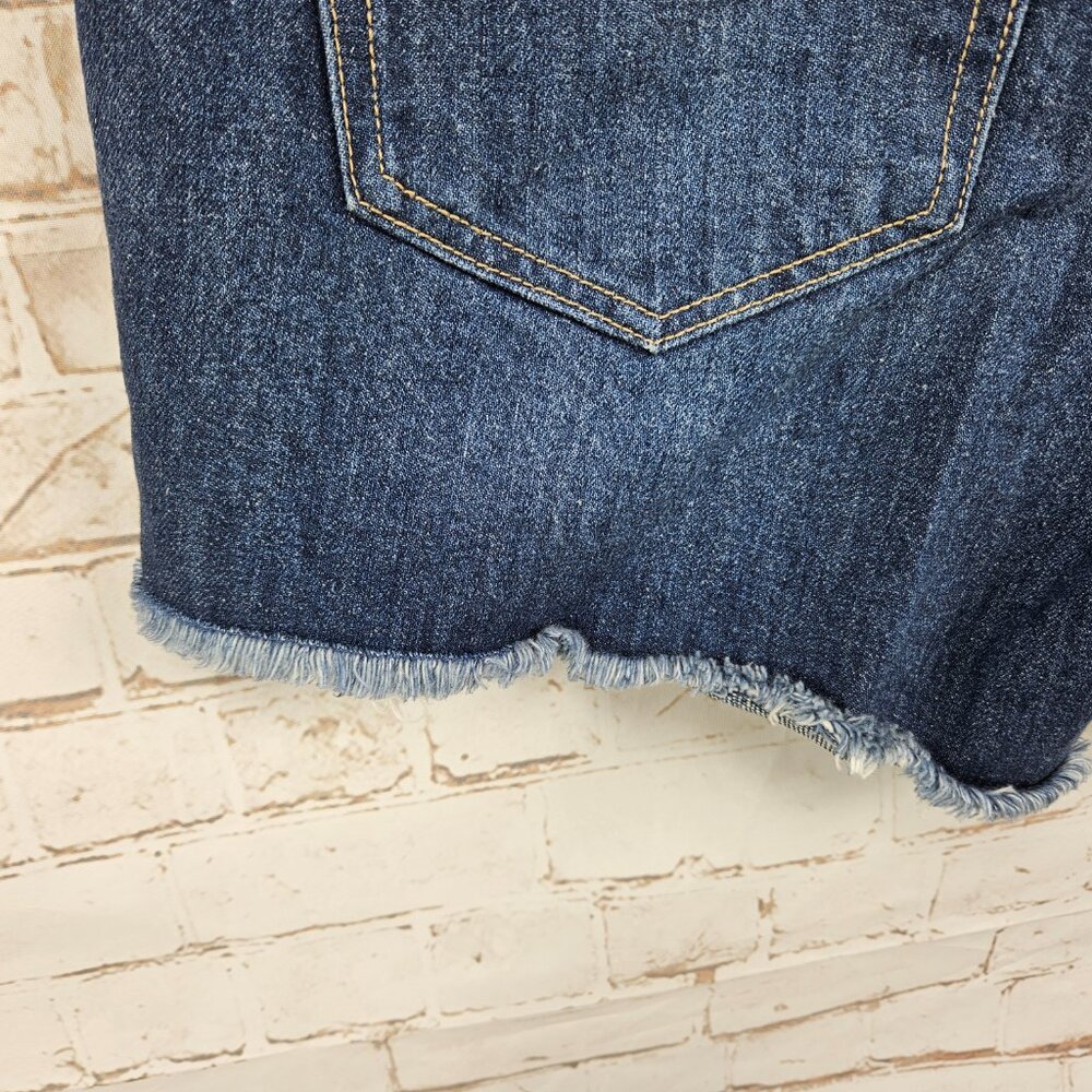 Seven7 Dark Blue Distressed Denim Jean Shorts - Picture 4 of 9